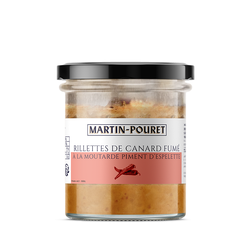 Rillettes de canard fumé à la moutarde au Piment d'Espelette Martin-Pouret